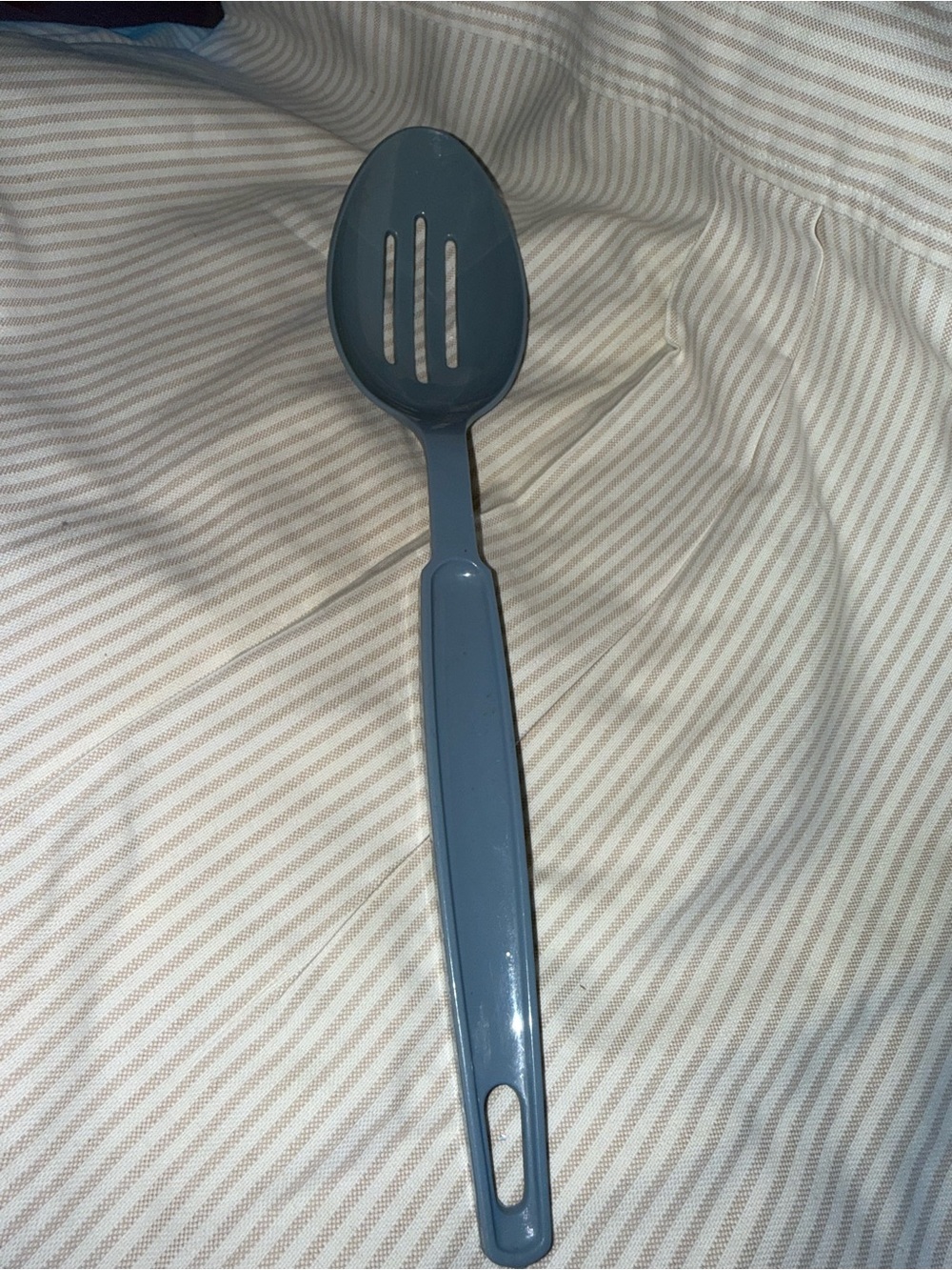 Vintage Ekco blueish Grey slotted serving spoon